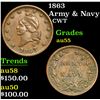 Image 1 : 1863 Army & Navy . . Civil War Token 1c Grades Choice AU