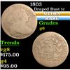 Image 1 : 1803 . . Draped Bust Large Cent 1c Grades g+
