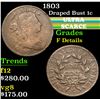 Image 1 : 1803 . . Draped Bust Large Cent 1c Grades f details
