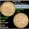 Image 1 : 1858 SL . . Flying Eagle Cent 1c Grades xf+