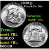 Image 1 : 1949-p . . Franklin Half Dollar 50c Grades Select Unc+ FBL