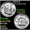 Image 1 : 1953-d . . Franklin Half Dollar 50c Grades Select Unc FBL