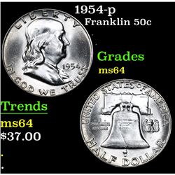 1954-p . . Franklin Half Dollar 50c Grades Choice Unc