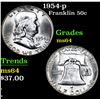 Image 1 : 1954-p . . Franklin Half Dollar 50c Grades Choice Unc