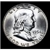 Image 2 : 1954-p . . Franklin Half Dollar 50c Grades Choice Unc