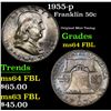 Image 1 : 1955-p . Original Mint Toning Franklin Half Dollar 50c Grades Choice Unc FBL