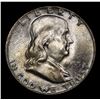 Image 2 : 1955-p . Original Mint Toning Franklin Half Dollar 50c Grades Choice Unc FBL
