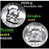 Image 1 : 1958-p . . Franklin Half Dollar 50c Grades Choice Unc