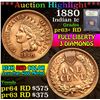 Image 1 : ***Auction Highlight*** 1880 . . Indian Cent 1c Graded Choice Proof Red By USCG (fc)