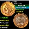 Image 1 : 1892 . . Indian Cent 1c Grades Choice Unc RB