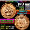 Image 1 : ***Auction Highlight*** 1894 . . Indian Cent 1c Graded Choice Proof Red By USCG (fc)