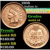 Image 1 : 1908 . Cool Counter Clash Obverse  Indian Cent 1c Grades Choice Unc RD