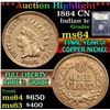 Image 1 : ***Auction Highlight*** 1864 CN . . Indian Cent 1c Graded Choice Unc By USCG (fc)
