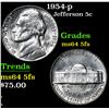 Image 1 : 1954-p . . Jefferson Nickel 5c Grades Choice Unc 5fs