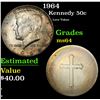 Image 1 : 1964 Love Token . Kennedy Half Dollar 50c Grades Choice Unc