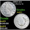 Image 1 : 1883 n/c . . Liberty Nickel 5c Grades Choice+ Unc