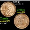 Image 1 : 1918-p . . Lincoln Cent 1c Grades Select Unc BN