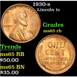 1930-s . . Lincoln Cent 1c Grades GEM Unc RB