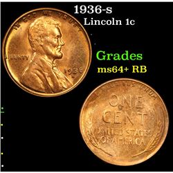 1936-s . . Lincoln Cent 1c Grades Choice+ Unc RB