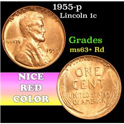 1955-p . . Lincoln Cent 1c Grades Select+ Unc RD