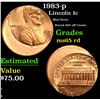 Image 1 : 1983-p Mint Error Sturck 60% off Center Lincoln Cent 1c Grades GEM Unc RD