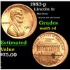 Image 1 : 1983-p Mint Error Sturck 10% off Center Lincoln Cent 1c Grades GEM Unc RD
