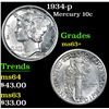 Image 1 : 1934-p . . Mercury Dime 10c Grades Select+ Unc
