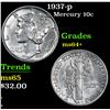 Image 1 : 1937-p . . Mercury Dime 10c Grades Choice+ Unc