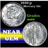 Image 1 : 1939-p . . Mercury Dime 10c Grades Choice Unc