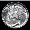 Image 2 : 1941-p . . Mercury Dime 10c Grades Choice+ Unc