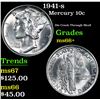 Image 1 : 1941-s . Die Crack Through Skull Mercury Dime 10c Grades GEM++ Unc