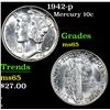 Image 1 : 1942-p . . Mercury Dime 10c Grades GEM Unc