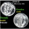 Image 1 : 1944-d . . Mercury Dime 10c Grades GEM+ Unc