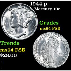 1944-p . . Mercury Dime 10c Grades Choice Unc FSB