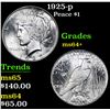 Image 1 : 1925-p . . Peace Dollar $1 Grades Choice+ Unc