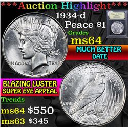 1934-d . . Peace Dollar $1 Grades Choice Unc