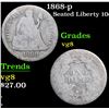 Image 1 : 1868-p . . Seated Liberty Dime 10c Grades vg, very good