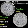 Image 1 : 1875-s . . Seated Liberty Dime 10c Grades Select AU