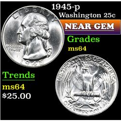 1945-p . . Washington Quarter 25c Grades Choice Unc