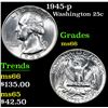 Image 1 : 1945-p . . Washington Quarter 25c Grades GEM+ Unc