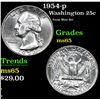 Image 1 : 1954-p From Mint Set  . Washington Quarter 25c Grades GEM Unc