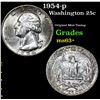 Image 1 : 1954-p . Original Mint Toning Washington Quarter 25c Grades Select+ Unc