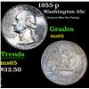 Image 1 : 1955-p Original Mint Set Toning . Washington Quarter 25c Grades GEM Unc