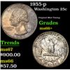 Image 1 : 1955-p . Original Mint Toning Washington Quarter 25c Grades GEM++ Unc