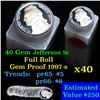 Image 1 : Proof 1997-s Jefferson nickel 5c roll, 40 pieces