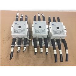 (3) Allen Bradley 100-D180 Contactor w/ 100-D AUXILIARY CONTACT