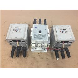 (3)Allen Bradley 100-D180 Contactor w/ 100-D AUXILIARY CONTACT & 193-EEJF Contactor