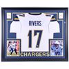 Image 1 : Philip Rivers Signed Los Angeles Chargers 35x43 Custom Framed Jersey (Beckett Hologram)
