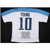 Image 1 : Vince Young Signed Tennessee Titans Career Highlight Stat Jersey (JSA COA)