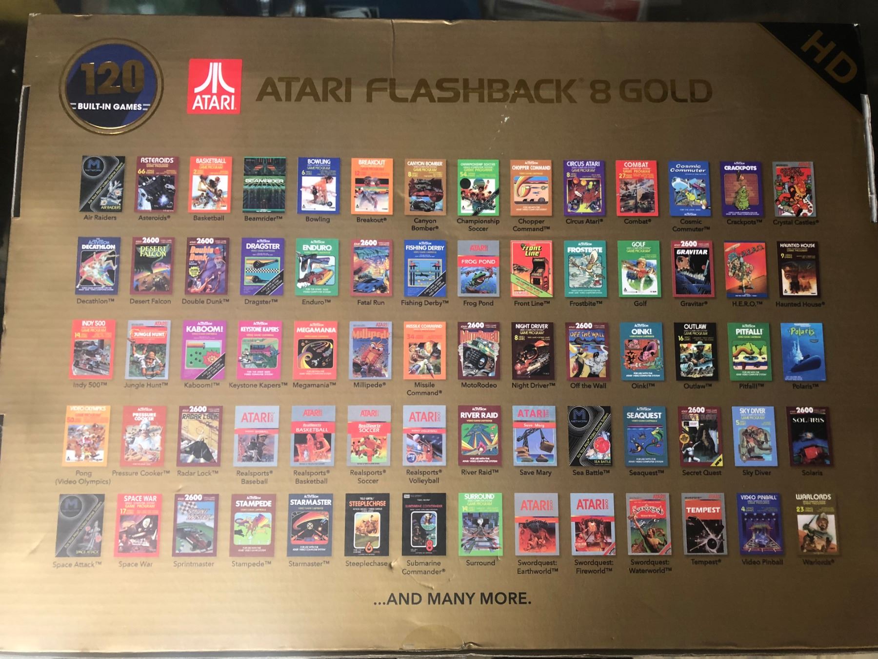 Atari Flashback 8 Gold DELUXE HD 120 Games 2 Wireless Controllers, 2